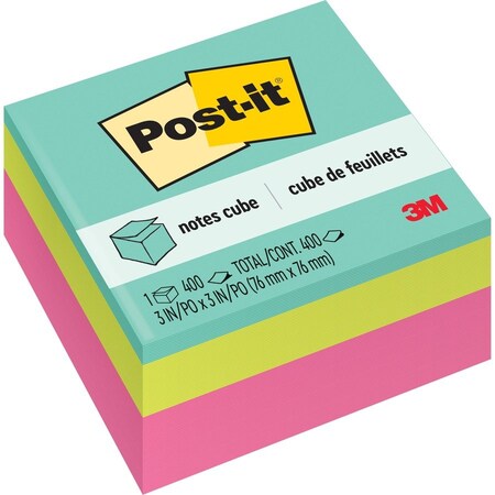 Post-It Notes, Cube, 3X3,470Sh, Ast Pk MMM2027RCR